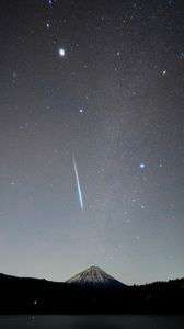 富士山に降る流星