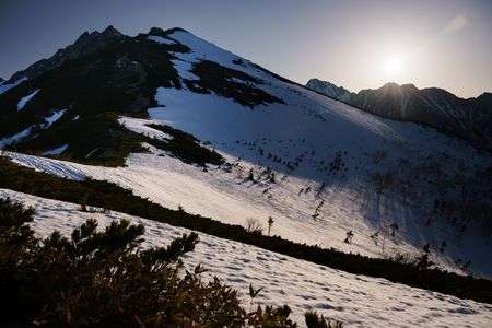 残雪のアルプス