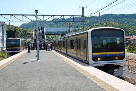 GWの内房線・浜金谷駅