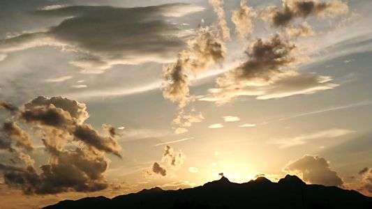 榛名山からの夕陽