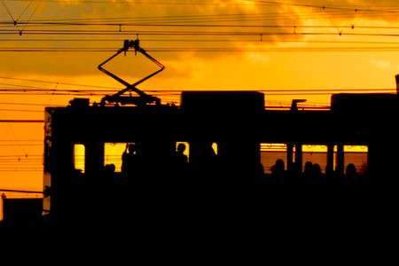 夕焼けのシルエット