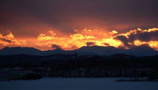 十勝連峰の夕焼け