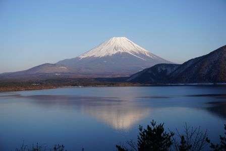 本栖湖, 西湖から見た富士山