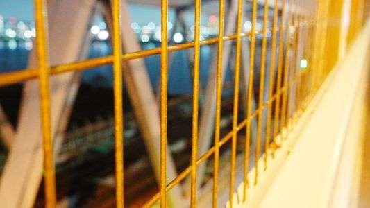 街灯に照らされて